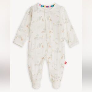 Magnetic Me Modal Footie in White Serene Safari